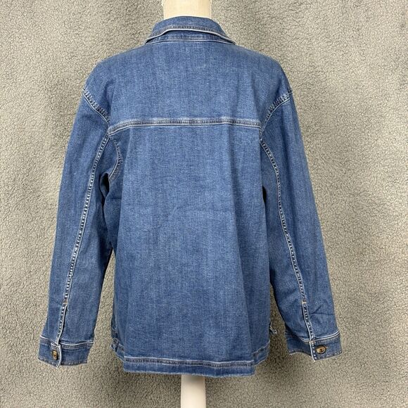 LC Lauren Conrad Blue Striped Jean Jacket - Picture 5 of 15